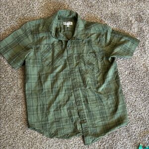 Orvis Green Plaid Short-Sleeve Button-Down Shirt